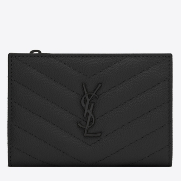 YSL SAINT LAURENT Cassandre Matelassé Fragments Zipped Bi-fold Wallet Like New!! - Picture 3 of 10